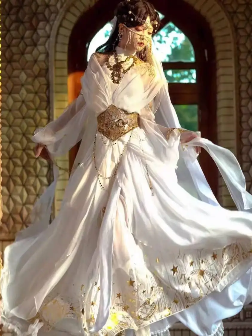 

Новый фиеста, карнавал, Хэллоуин, косплей, Дуньхуан, летающие апарата, принцесса западных регионов, танцовщица, белый эльф, экзотический стиль