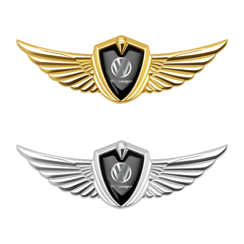 1Pcs Metal Car 3D Eagle Angel Wings Badge Trunk Fender Decoration Sticker For Volkswagen 4 Motion Touran Tiguan GTI R Line GTI