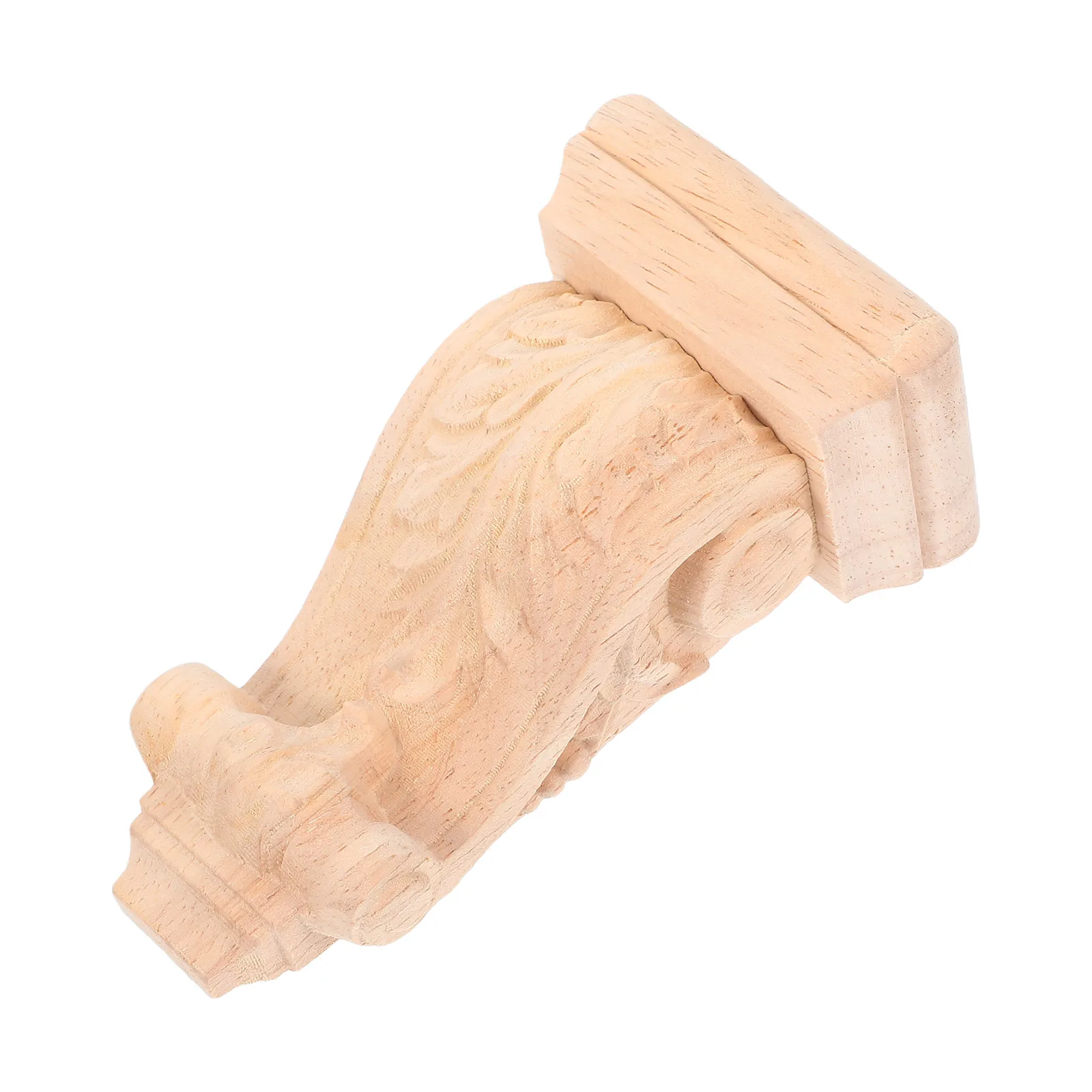 

1pcs Carved Wood Capital Durable Solid Wood Elegant Design Decorative Wall Trim Roman Column Vintage Shelf for Fireplace