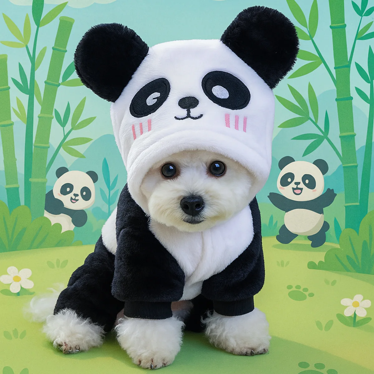 

Autumn And Winter Pet Clothes For Small Dogs Happy Cat Costumes Panda Role-playing Outfits Dog Transformation Suits