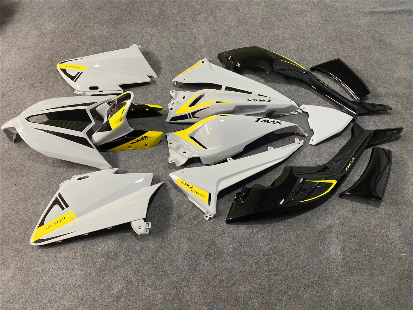 Kit Fairing sepeda motor cocok untuk Yamaha TMAX530 12 13 14 tahun 530 2012 2013 2014 penutup sepeda motor abu-abu kuning hitam