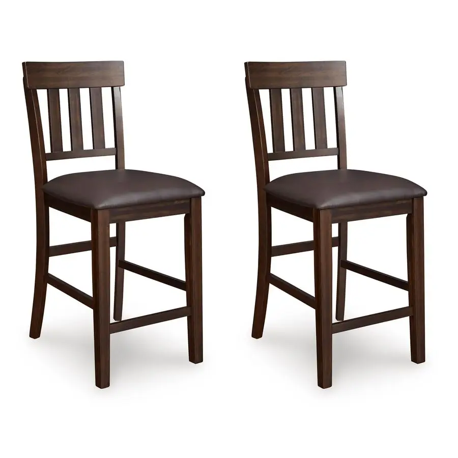 

Барный стул с обивкой Design by Ashley Haddigan, 2 штуки, с решетчатой спинкой, мягкое сиденье, дерево, высота 25,5 дюймов, темно-коричневый