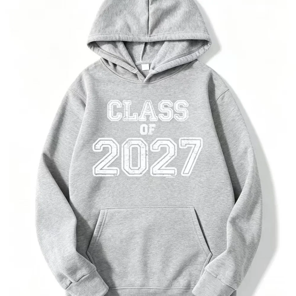 2027 Graduation Commemorative Hoodie, Unisex Halloween Gift, New Year Graduation Gift, Pullover Sweatshirt, Retro Letter Print,