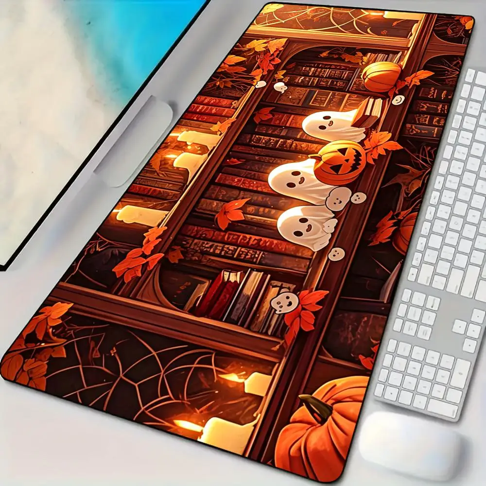 Mysterious Ghost Bookshelf Mouse Pad Desk Mat Large Computer Office Carpet XXL Mousepad Gamer Gaming PC Accessories Keyboard Rug
