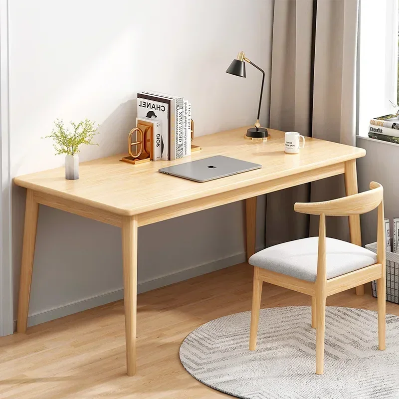 Computer Table Solid Wood Legs Desk Simple Home Bedroom Student Writing Desk Office Desk Chair Desktop Small Table