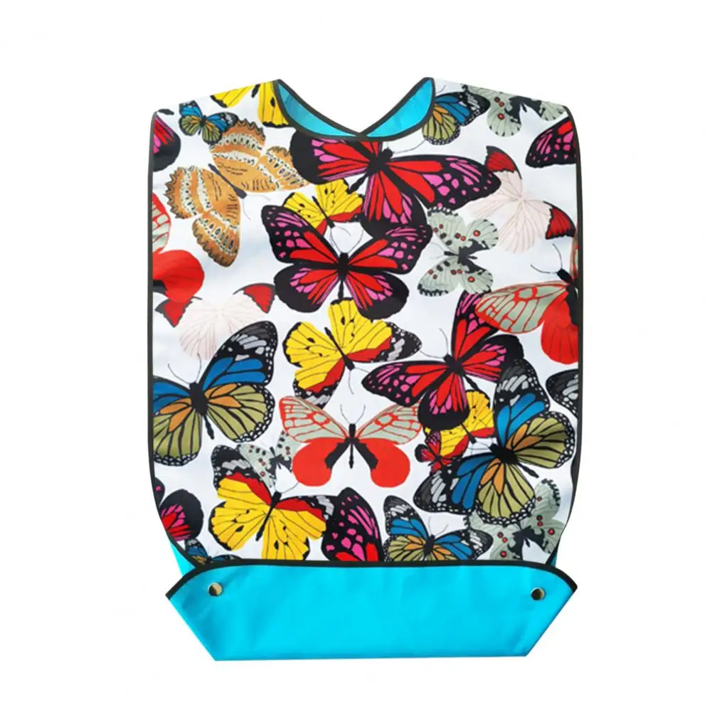 Adult Bib for Messy Eaters Waterproof Adult Bibs with Crumb Catcher Elegant Washable Senior Bibs for Eating for Women for Adults