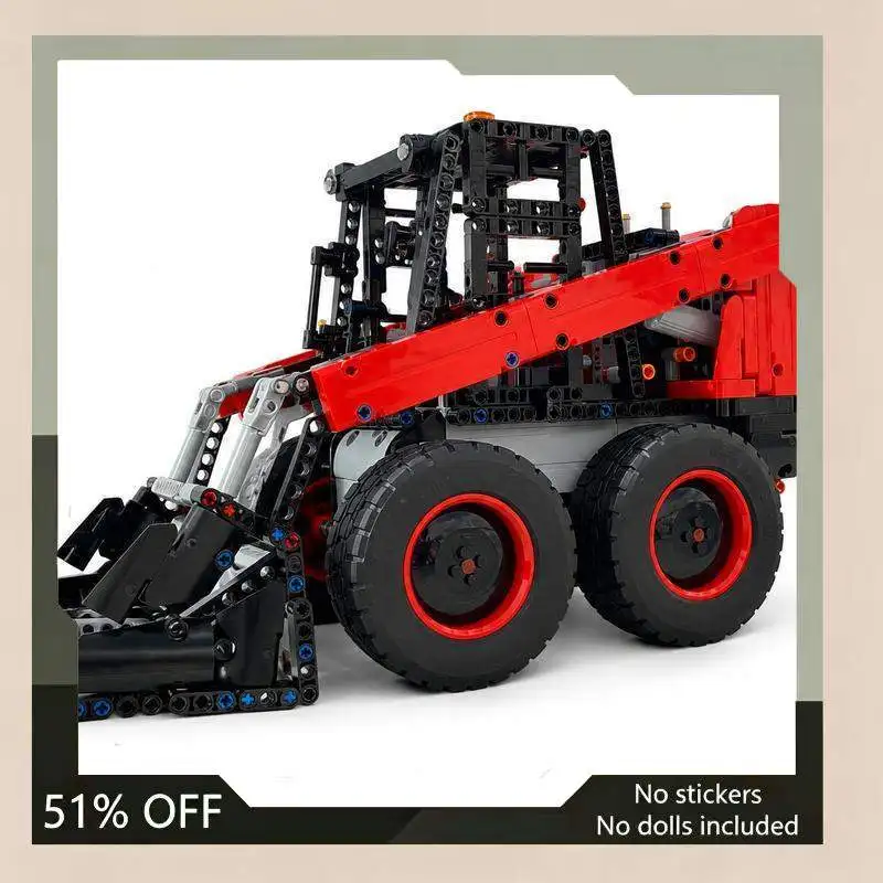 1080PCS MOC Technical Engineering Skid Steer Loader Model Custom Building Blocks Set Creative Vehicle DIY Assembly Toy Gift