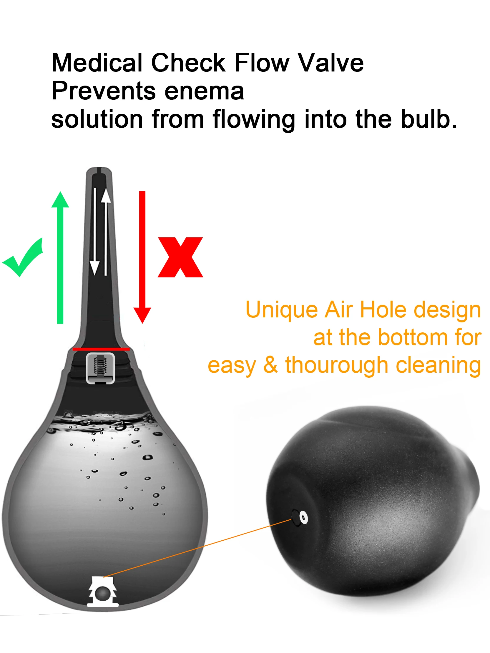 Enema Bulb Cleaning Anal Douche Men Anal Plug Dilator Can Back-Flow Prevention for Colon Vagina Cleansing Sex Toys for Women