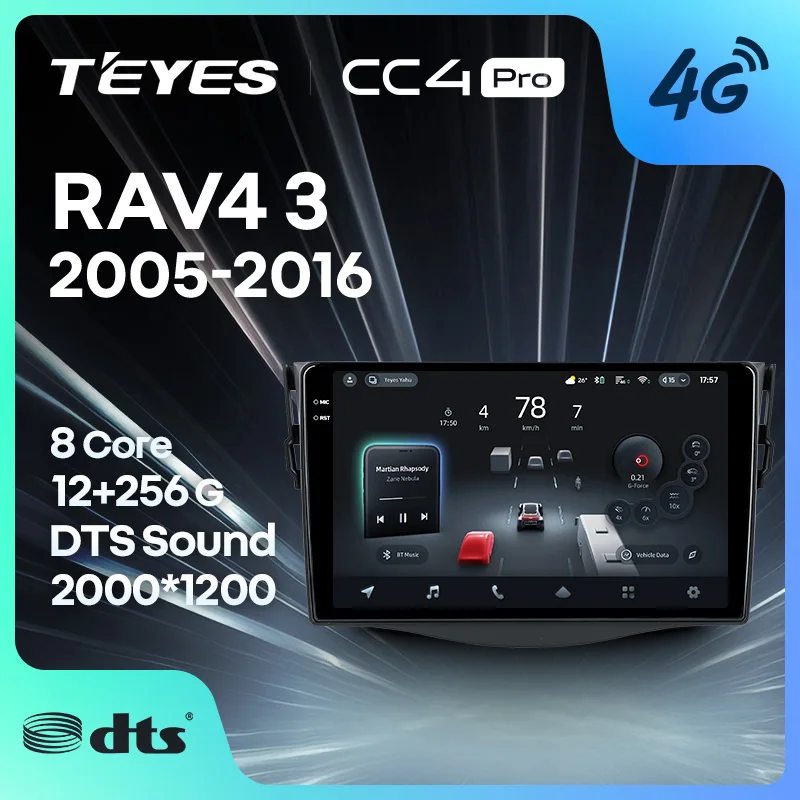 

TEYES CC4 PRO For Toyota RAV4 3 XA30 2005 - 2016 CarPlay Android Auto Car play Radio Multimedia Stereo 2DIN