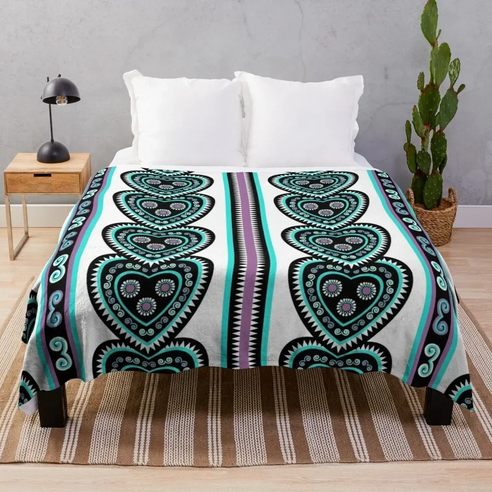 

Traditional Hmong embroidery Throw Blanket Fuzzy Plush Throw Blanket for Sofa Chair