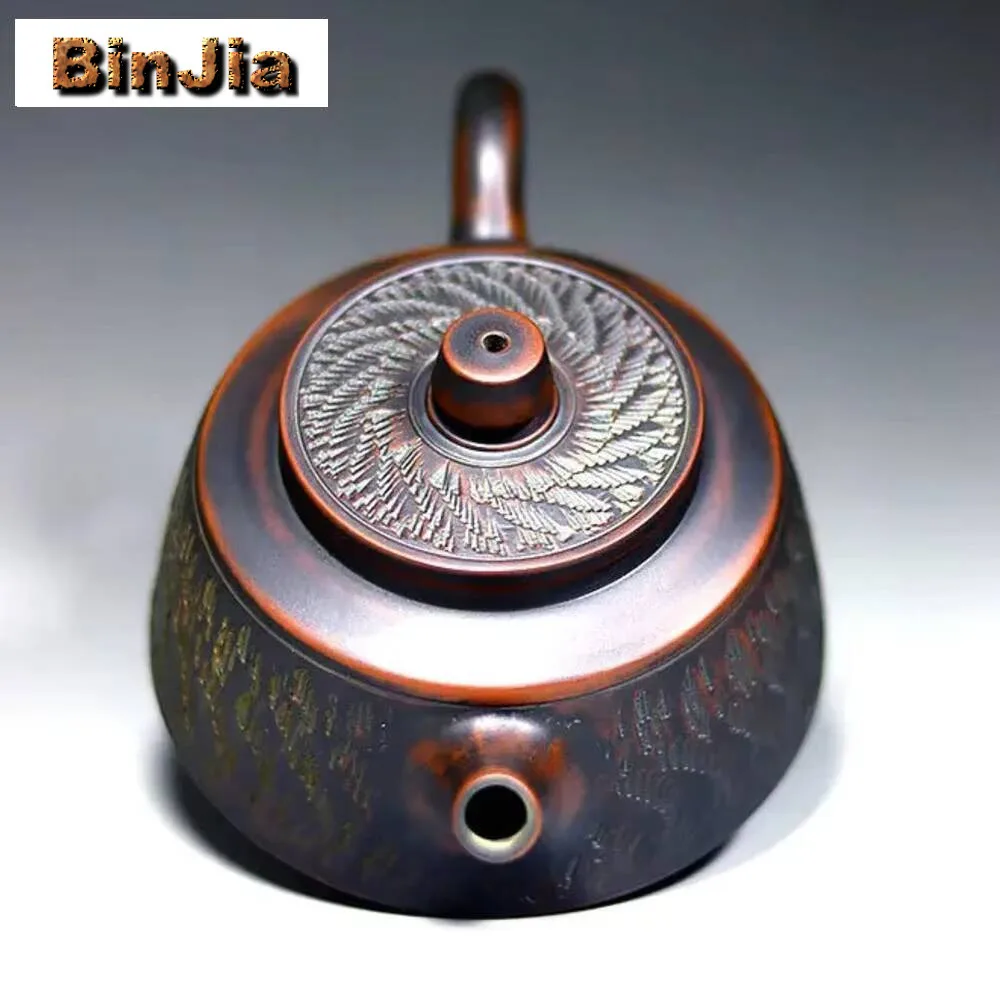 220Ml Vintage Purple Clay Teapot Boutique Handmade Qingzhou Nixing Pottery Kiln Change Kettle Chinese Filter Beauty Tea Set Gift