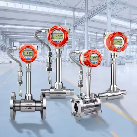 Smart Vortex Flowmeter Gas Meter Steam Compressed Air Natural Nitrogen Air Flow Meter Flange Connection Oxygen Digital Flowmeter
