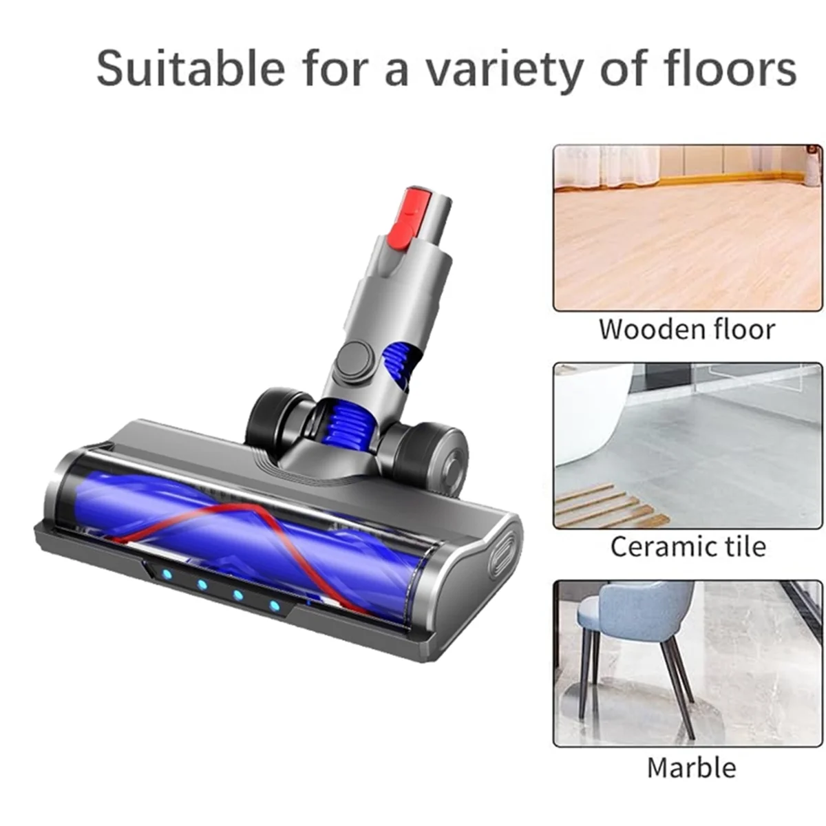 Hot sale Quick-Release Motor Cleaner Brush for V10 Slim V12 Slim Cordless Vacuum Attachment with Dust LED Lights