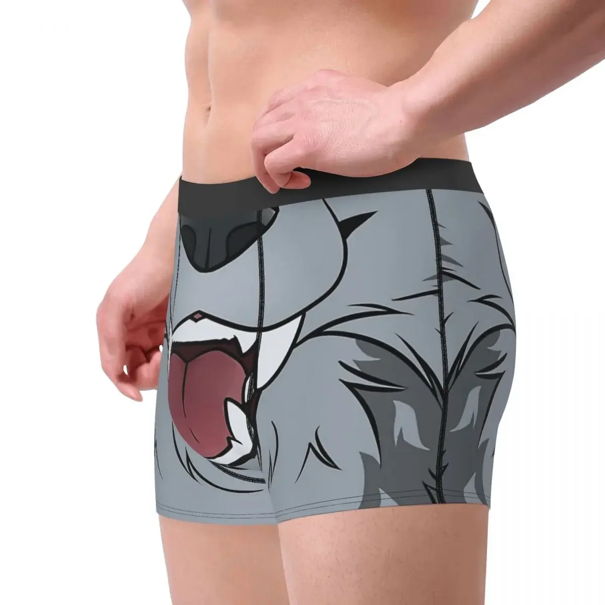 Grey Wolf Maw Underpants Breathbale Panties Male Underwear Print Shorts Boxer Briefs