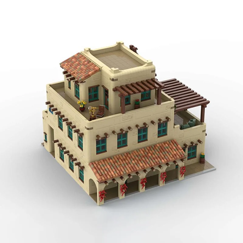 7344 قطعة MOC أكوا فريا نزل صالون وحدات نموذج اللبنات البناء لتقوم بها بنفسك هدايا عيد الميلاد لعبة الطوب الإبداعية عيد ميلاد #4