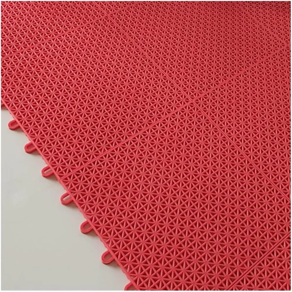 

Красные нескользящие напольные коврики с замковым соединением для душевых и саун (80 шт.)