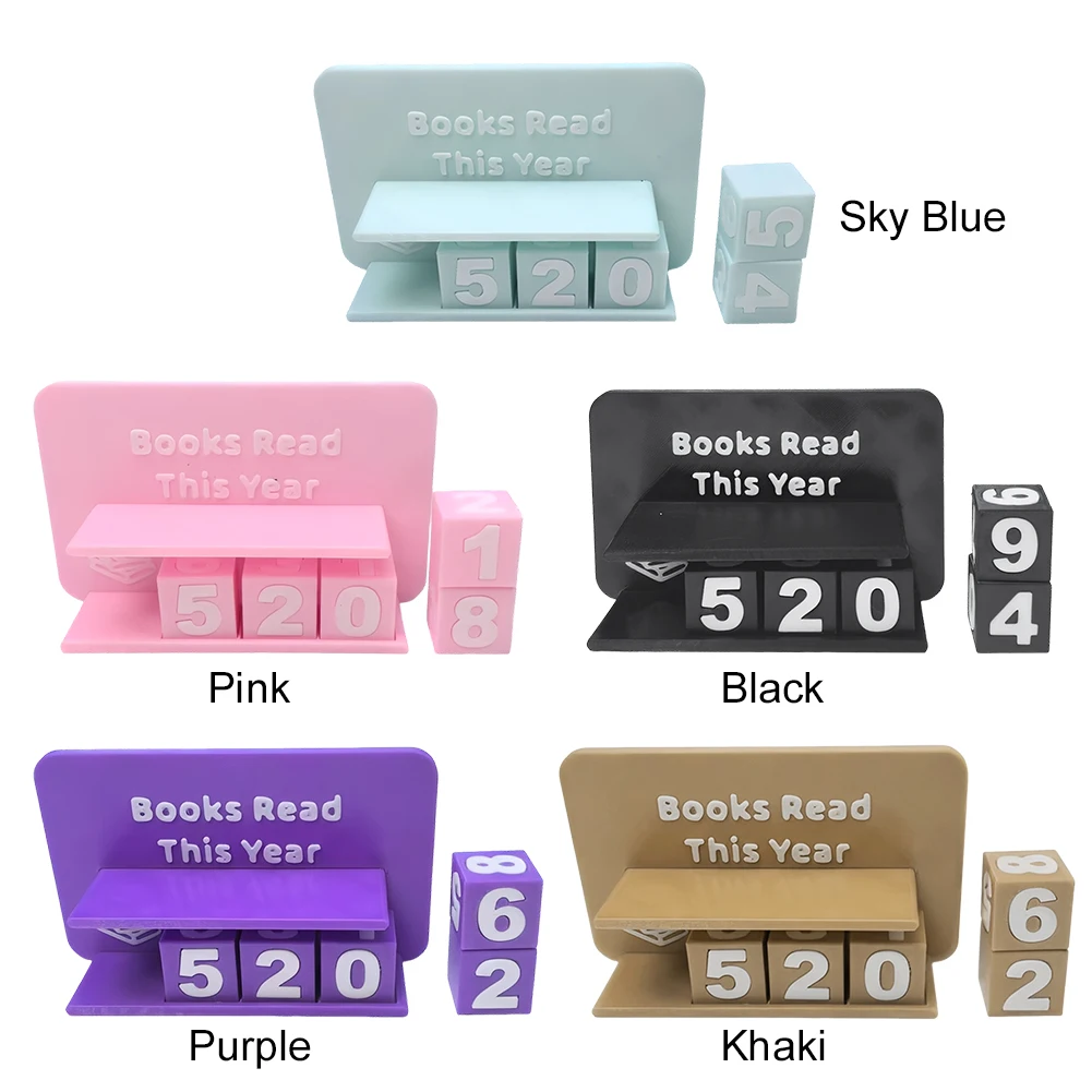 كتب اقرأ هذا العام عد الحلي ثلاثية الأبعاد مطبوعة كتاب صغير عداد ارتداء مقاومة مكتبة ديكور حلية تسجيل ما يصل إلى 999 كتب #5