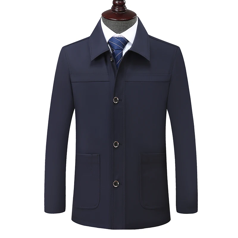 

Men Coats Brand Top Spring Men's Trench Coat Solid Color Mid-length Jacket male Casual Business Windbreak Jackets