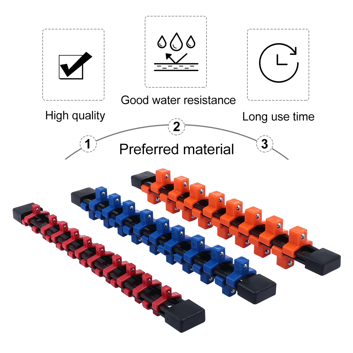 Estante de enchufes de plástico de 3 uds., bandeja organizadora de doble cara de primera calidad, diseño desmontable ajustable para enchufes de accionamiento, Metal resistente