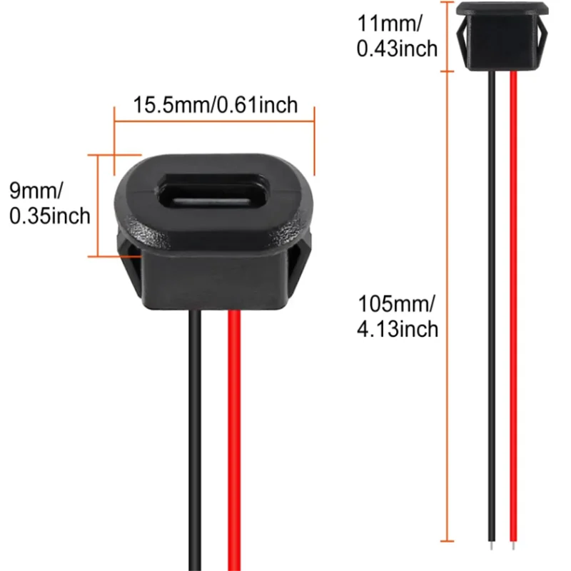 10PCS Type-C Female 2Pin USB Connector Type-C with Female Socket Fast Charging Jack Charging Port USB-C Charger Plug