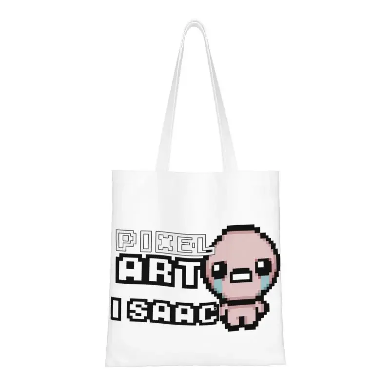 

The Binding Of Isaac Grocery Shopping Bags Kawaii Printing Canvas Shopper Tote Shoulder Bag Cartoon Animation Game Handbag