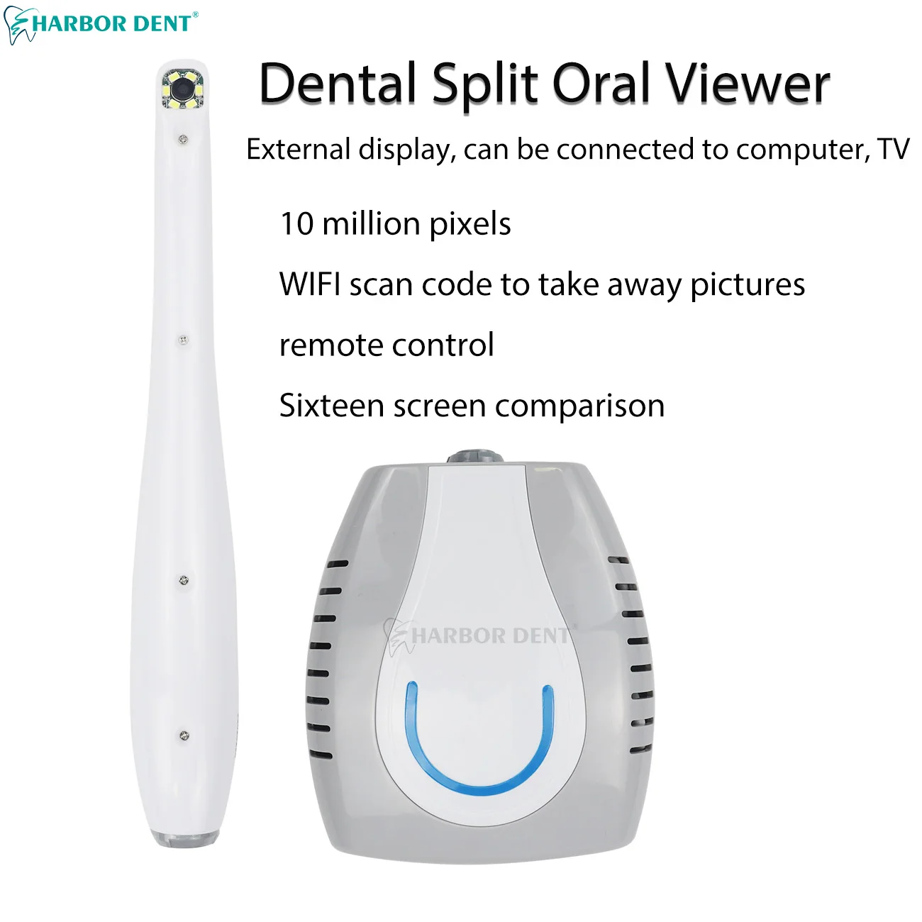 Dental Split Oral Viewer With 6 Led Lights Wireless Wifi Connection Endoscope Tools Dentistry Chamber Intraoral Camera