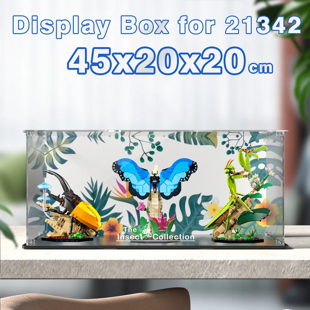 Display box for lego 21342 display case for The Insect Collection building block dustproof clear showcase toy bricks storage box