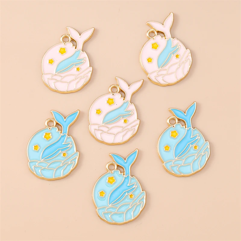 20 قطعة 22x29 مللي متر الكرتون المينا الحيوان الحوت Charms المعلقات لصنع المجوهرات انخفاض الأقراط القلائد أساور Crafts بها بنفسك الحرف العرض