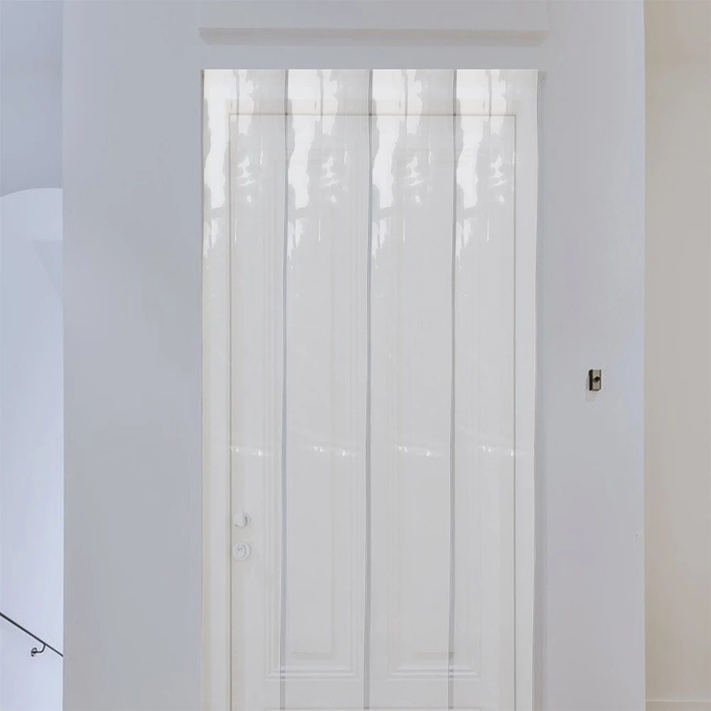 

1 set Air Conditioning High Transparency Plastic Doorway for Bedroom Living Room Kitchen Windproof Insulation Long Portable Door