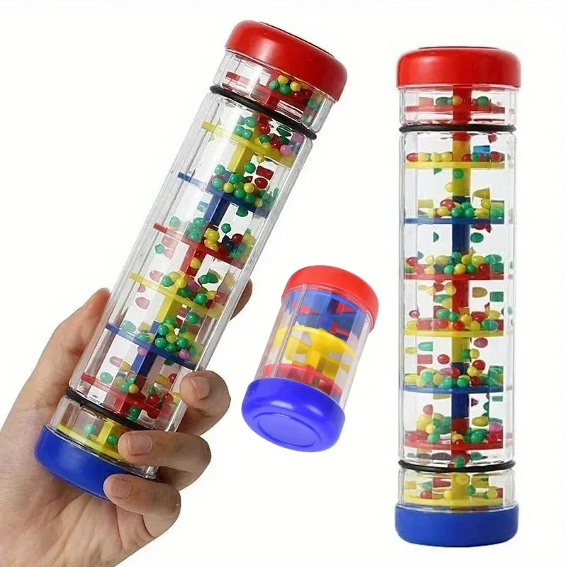Brinquedo musical para bebês, sons de chuva, sino, tubos de som de chuva para acalmar bebês, quebra-cabeça, instrumentos musicais para exercitar ouvir