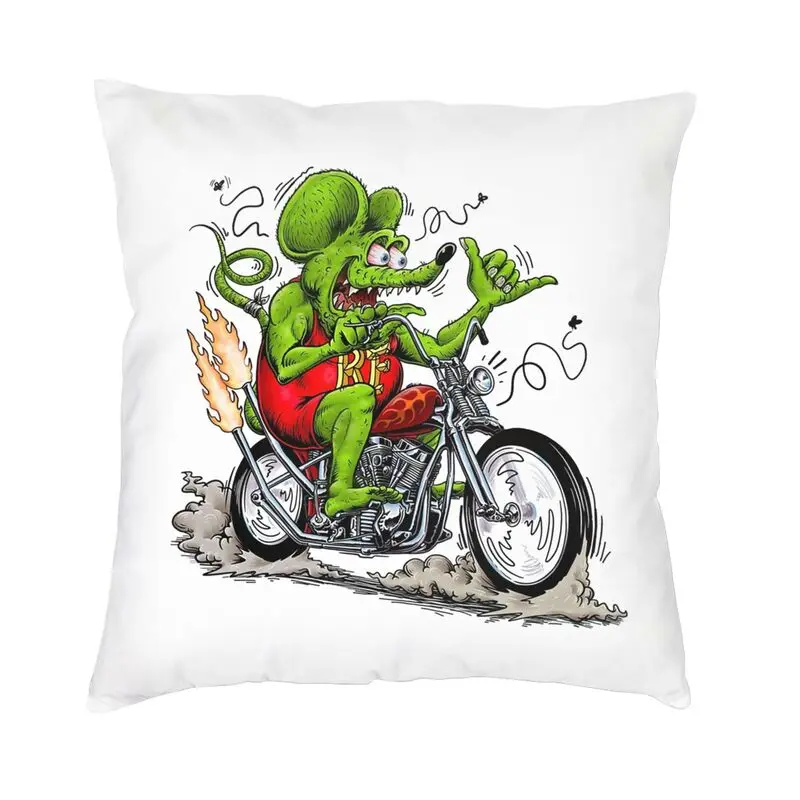 Motor Rat Fink Cushion Cover Double Side Printing Animation Anime Cartoon Floor Pillow Case Living Room Pillowcase Home Decor
