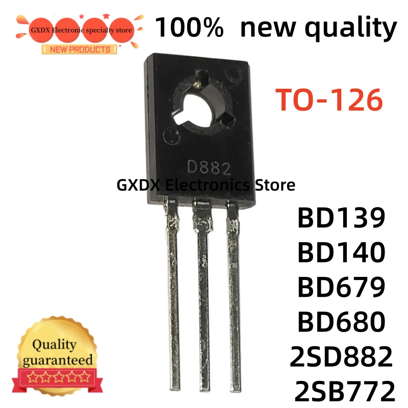 10pcs-10pairs BD139 BD140 (10PCS BD139 + 10PCS BD140) (10PCS BD679 + 10PCS BD680) (10PCS 2SD882 + 10PCS 2SB772) TO-126 D882 B772