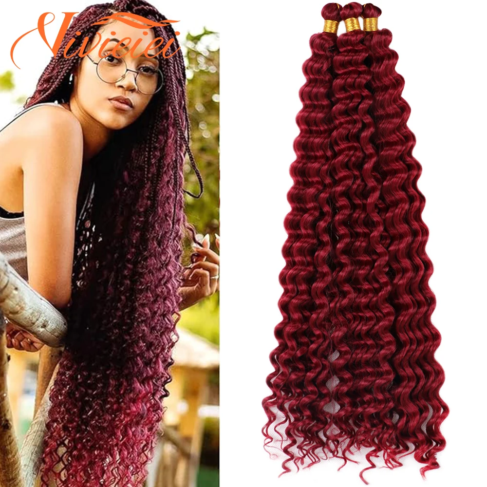 

20"Deep Wave Twist Crochet Hair Synthetic Deep Twist Braiding Hair Extension Ombre Ripple Freetress Ocean Wave Soft Afro Curl