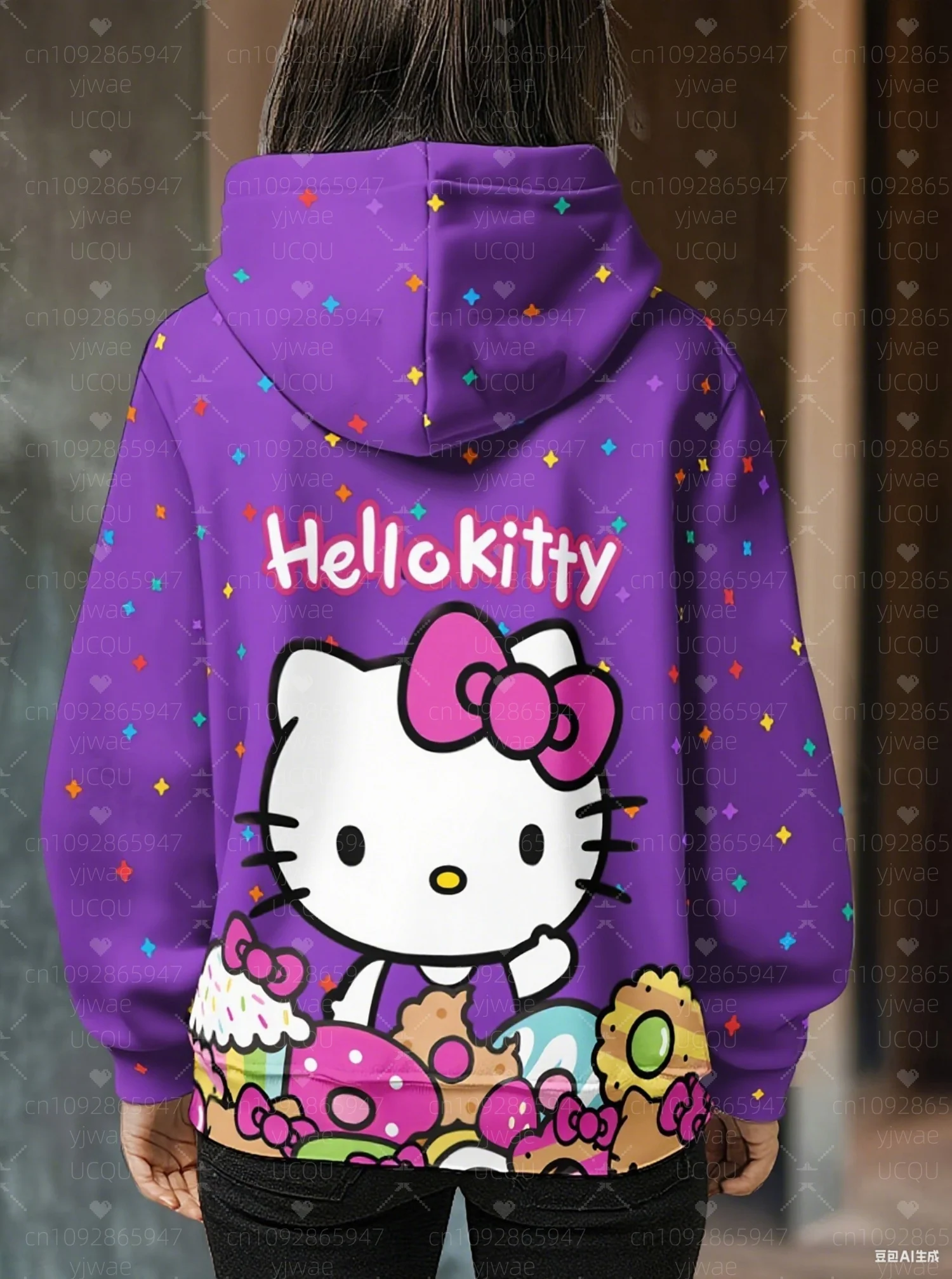 2025 المرأة ثلاثية الأبعاد الكرتون مرحبا كيتي مقنعين هوديي الشتاء النساء مقنعين في الهواء الطلق كل مباراة هوديي الإناث فتاة بلايز النساء الملابس