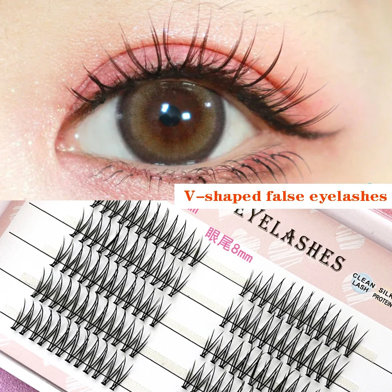 V-Shaped Girl Group False Eyelashes Supernatural Single Cluster Eye Lashes Bridal Makeup Eyelashes Makeup Tools