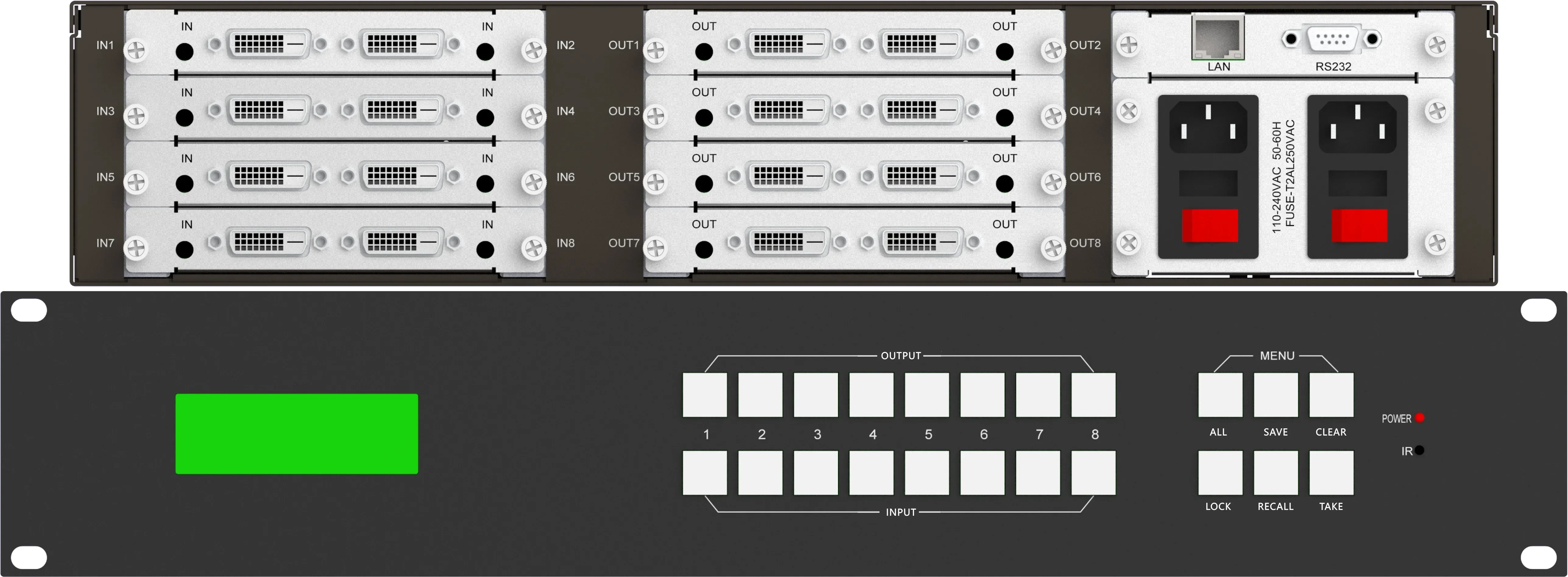 HDMI matrix 8x8 support RS232 TCP/IP panel control seamless switching