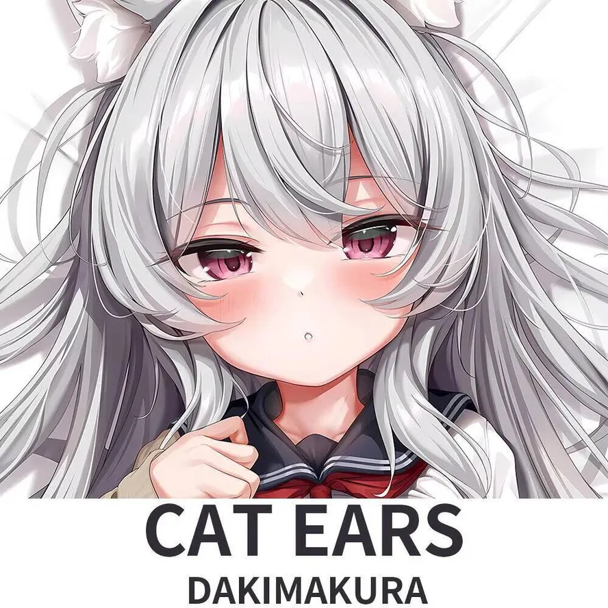 

2WAY Cat Ears Dakimakura Hing Anime Otaku Body Pillow Case Cover Cushion Xmas Gifts