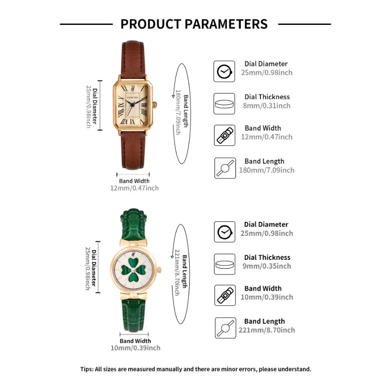 2 قطعة ساعات عادية ريترو الموضة للنساء مجموعة ساعات المعصم الفاخرة للسيدات هدايا عيد ميلاد رائعة للصديقات أفضل الأصدقاء