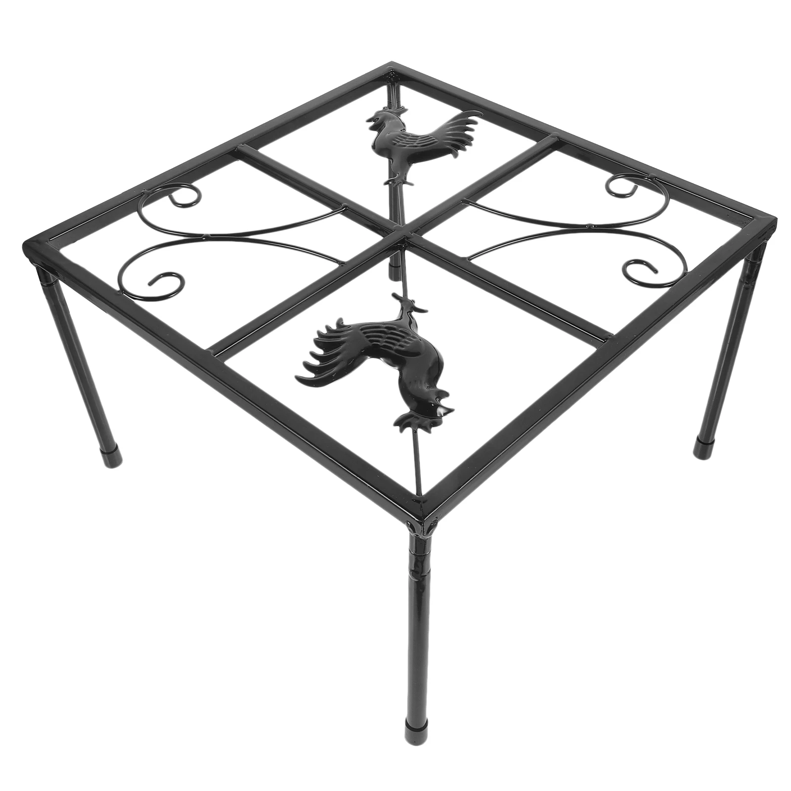 

Chicken Feeder Stand Metal Brackets Black Square for Waterer Holder Bucket Parts Durable Iron Chicken Coop Accessories
