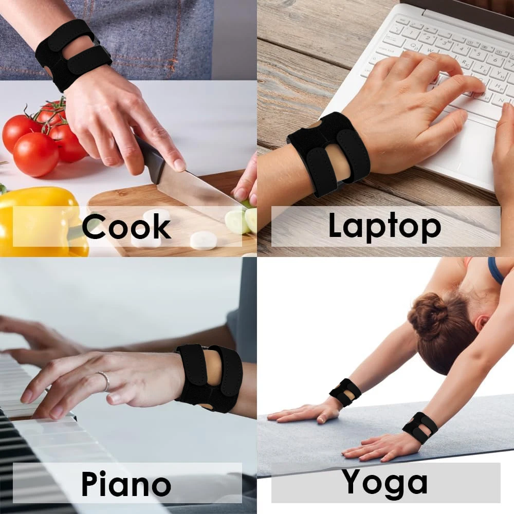 قطعة واحدة من سوار المعصم مع حلقة من السيليكون - مثبت لتواء المعصم من جانب Ulnar، دموع TFCC، عدم الاستقرار DRUJ، آلام الورد، التهاب الأوتار