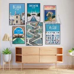 Algeria poster, minimalist Algiers poster, Algiers Kas landscape, Algeria wall art, travel print city home decor