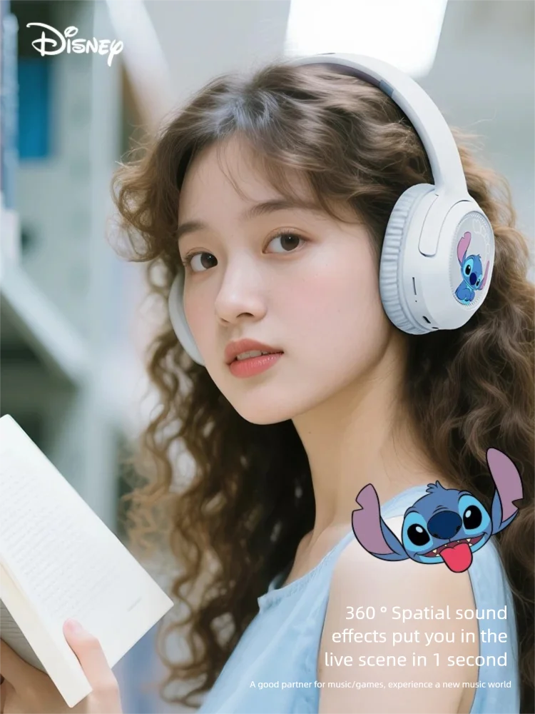 Disney DS-20 Foldable Wireless Bluetooth Headphones HIFI Stereo Bass Earphones for Music Gaming Kids & Girls Smartphone Audio