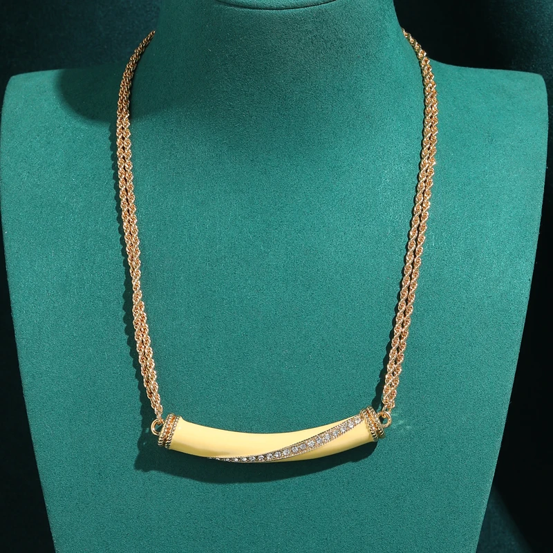

Gold Color Vintage Choker Necklace Yellow Layered Chain Strip High Quality Jewelry Woman 2026 Trendy New Valentine's Day Gifts