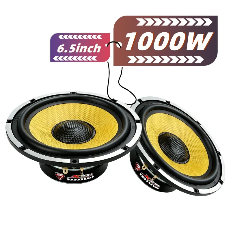 XPIAA 2pcs 6.5 Inch Aluminium Mid Bass Speaker 1000W 4Ohm Glass Fiber Cone Car Subwoofer For Car Home Theater System Upgrade