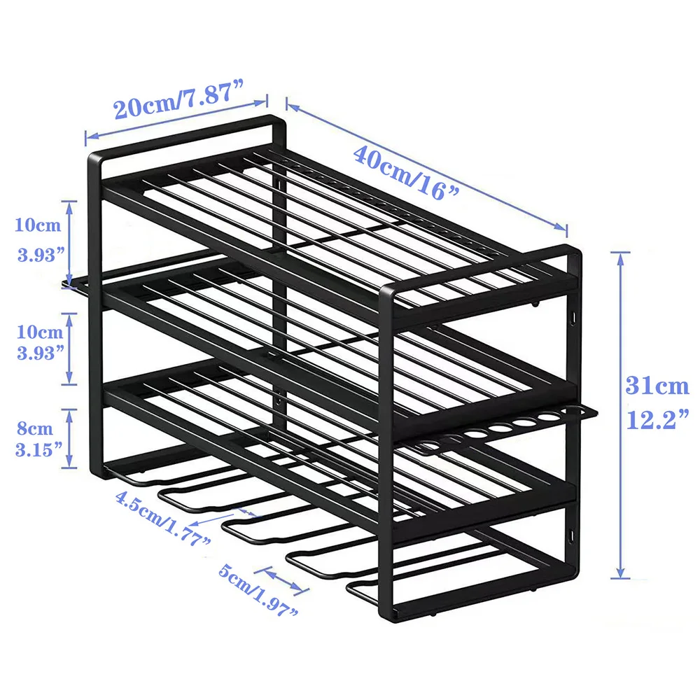 電動工具収納ラック 壁掛け式 ハードウェア ドライバー レンチ ドリル ヘビーデューティー 厚型棚 ワークショップ用 金属製ツールラック