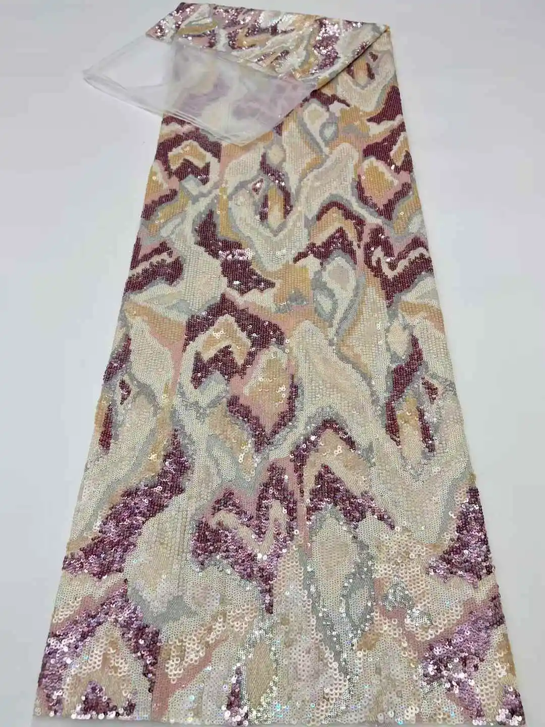 Afrykańska haftowana koronka tiulowa, elegancka francuska koronka siatkowa, wysokiej jakości cekiny, luksusowa sukienka dla kobiet - HX