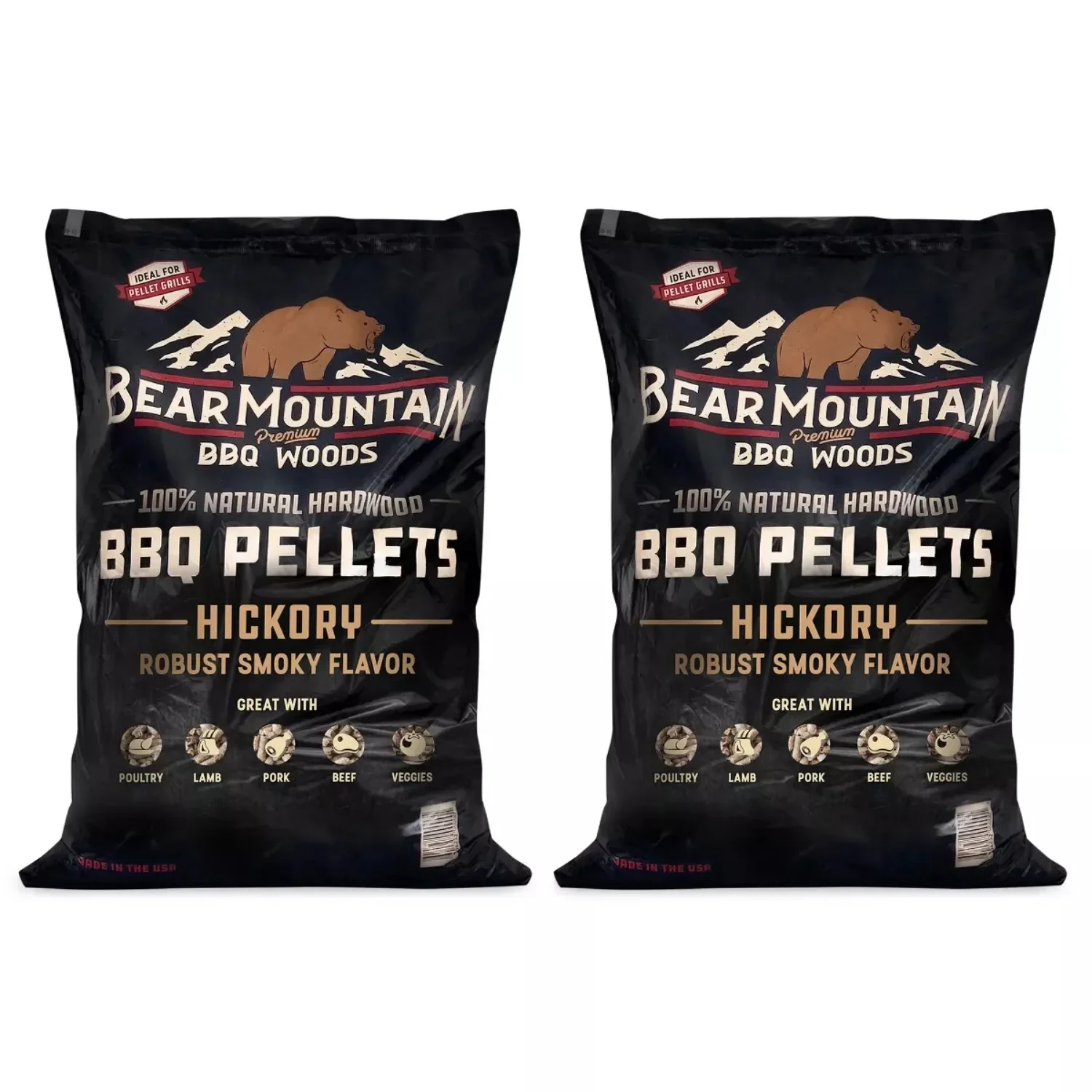 

Bear Mountain Hickory BBQ Smoker Grilling Pellets (2 Pack)