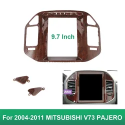 9.7Inch Tesla Style 2 Din Android Car Radio Stereo Frame  Multimedia Panel Player Fascias For 2004-2011 MITSUBISHI V73 PAJERO