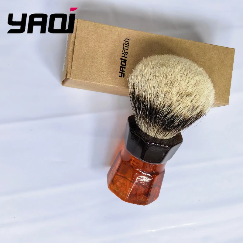 2026-yaqi-professional-26mm-moka-express-two-band-badger-hair-men's-beard-shaving-brush-flash-sale！