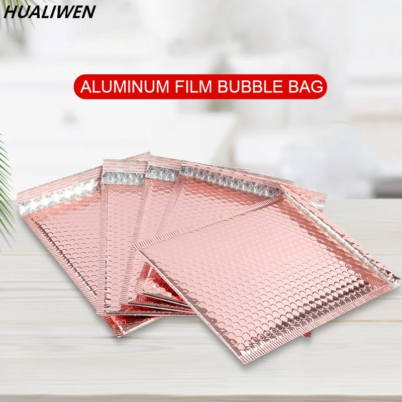 Bubble Mailer Padded Shipping Mailing Envelope, Aluminum Film, Makeup Storage Bag, Glamour Colorful Packaging, 10Pcs